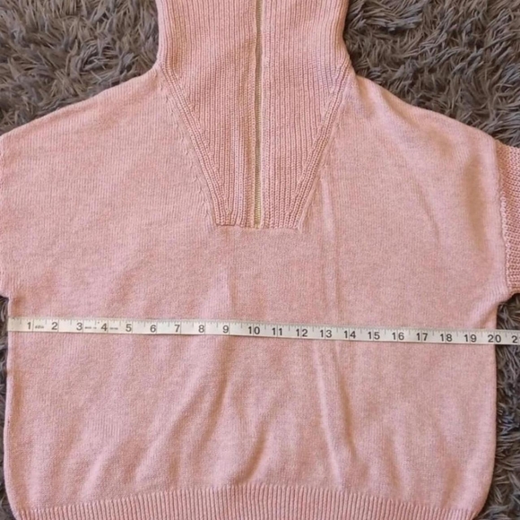 Rachel Zoe Blush Pink Turtleneck Sweater With Zipper, Fall Winter Knit, Small - Picture 3 of 7